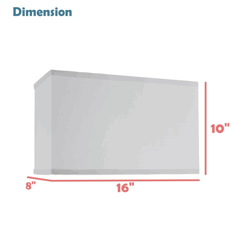 Aspen Creative 32035 Transitional Rectangle Hardback Shape Spider Construction Lamp Shade in Off White Linen, 16" wide, Top:(8" + 16") Bottom:(8 + 16") x Height: 10" - Image 5